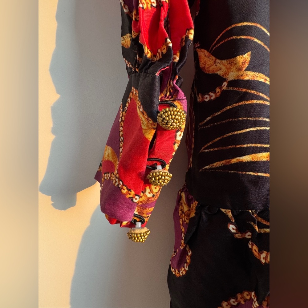 FARM Rio Black Dress with Red and Purple Floral Design - Picture 9 of 13